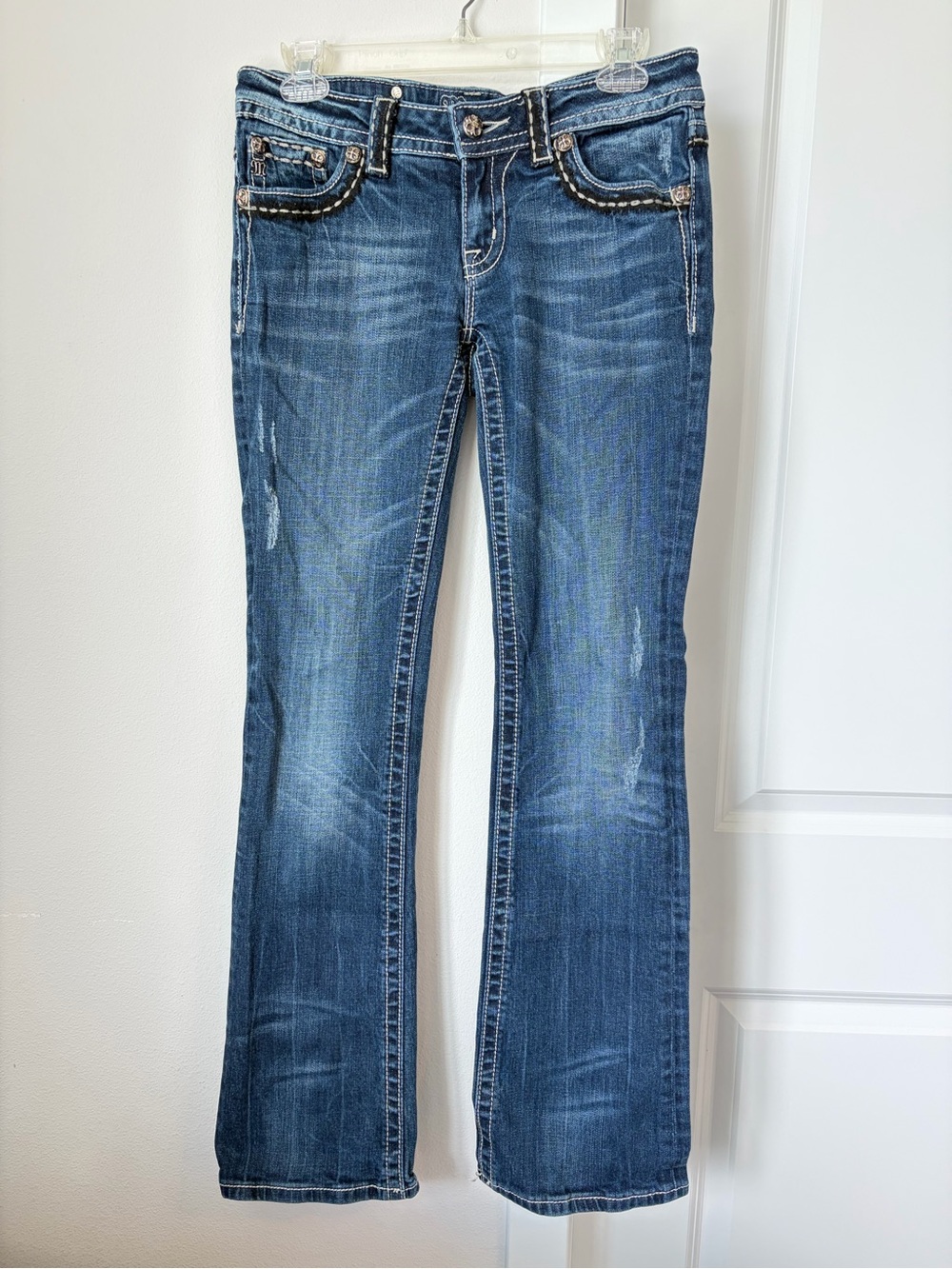 Miss Me Bootcut Jeans Size 28 Style JE50953L Dark Wash 37 Rhinestones Y2K Denim